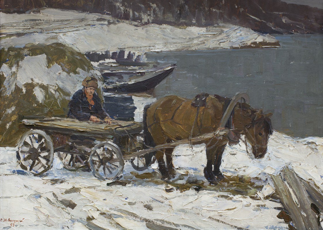 Новицкий Л. С. Лошадь на Байкале. 1959. Холст, масло Новицкий Л. С. Лошадь на Байкале. 1959. Холст, масло